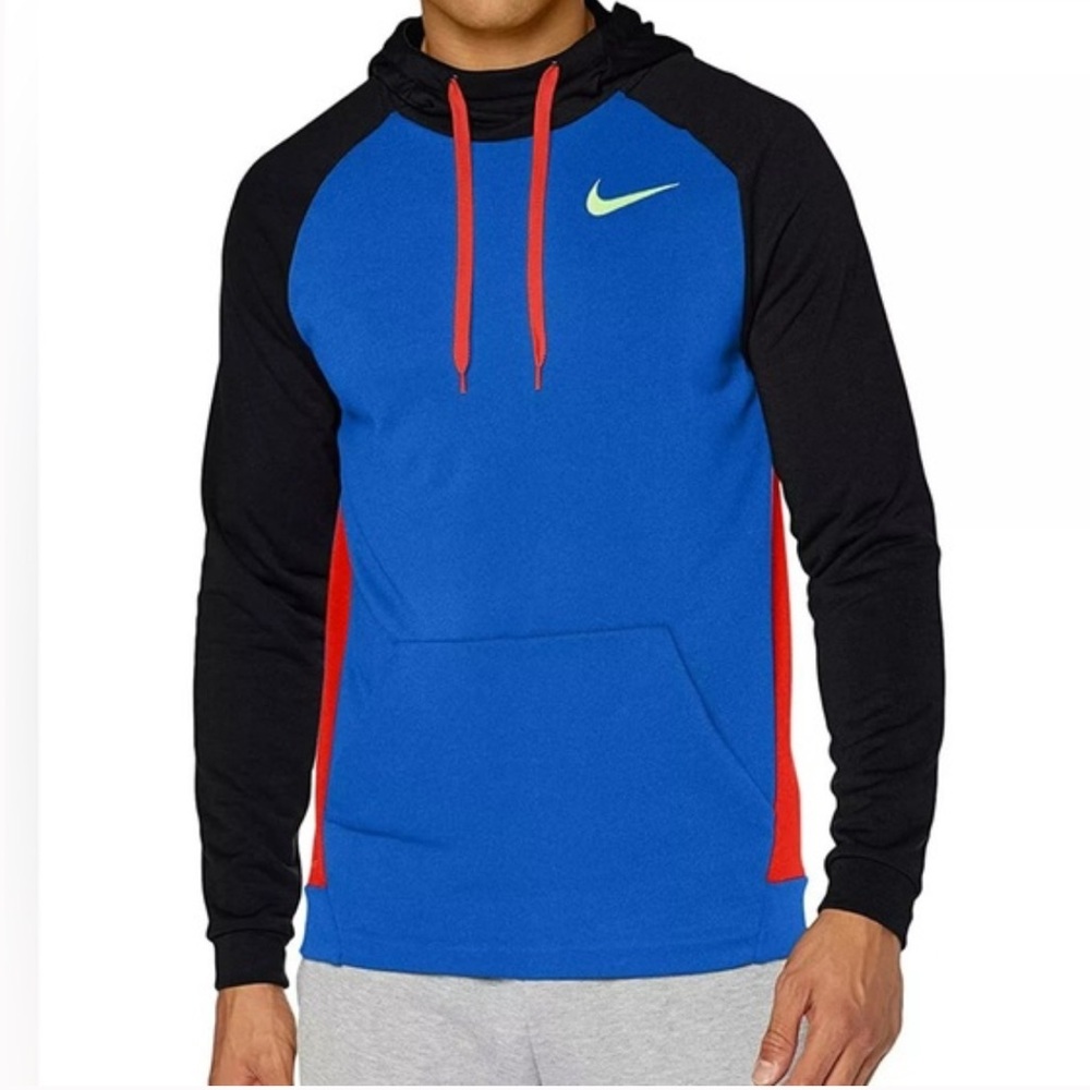 Nike Men's Dri-FIT Colorblock Full-Zip Hoodie XL-Tall Black, Red & Blue